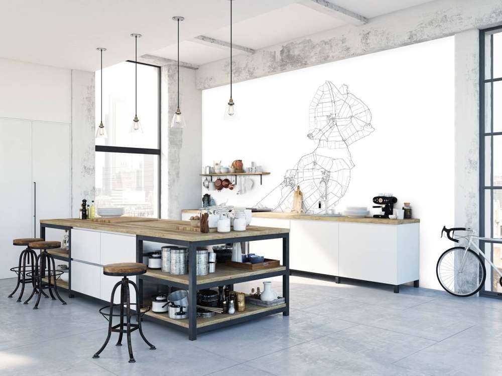 Plattegrond van Flevoland, wit