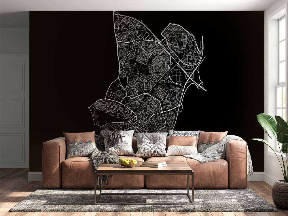 Plattegrond van Amersfoort, zwart