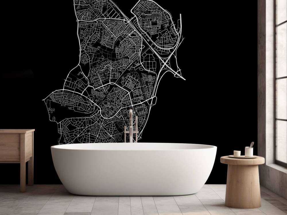 Plattegrond van Amersfoort, zwart