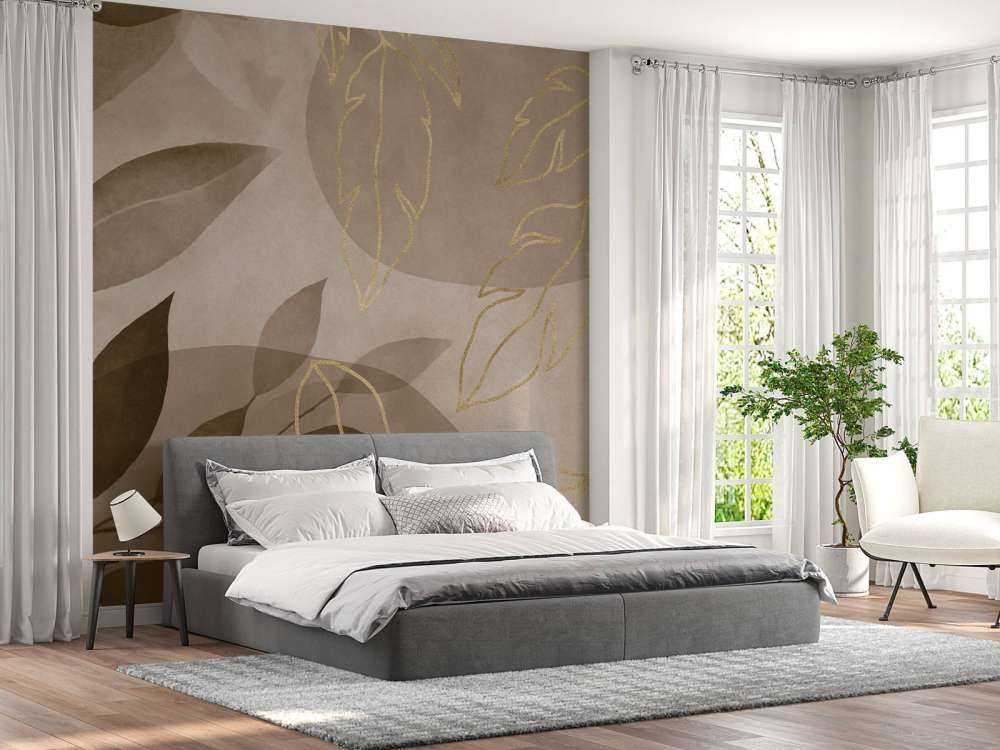 Leafy Elegance Brown Gold