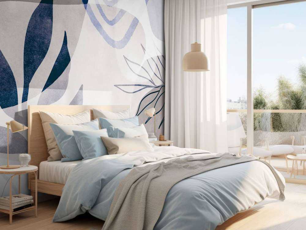 Abstract Botanic Shades Blue Beige