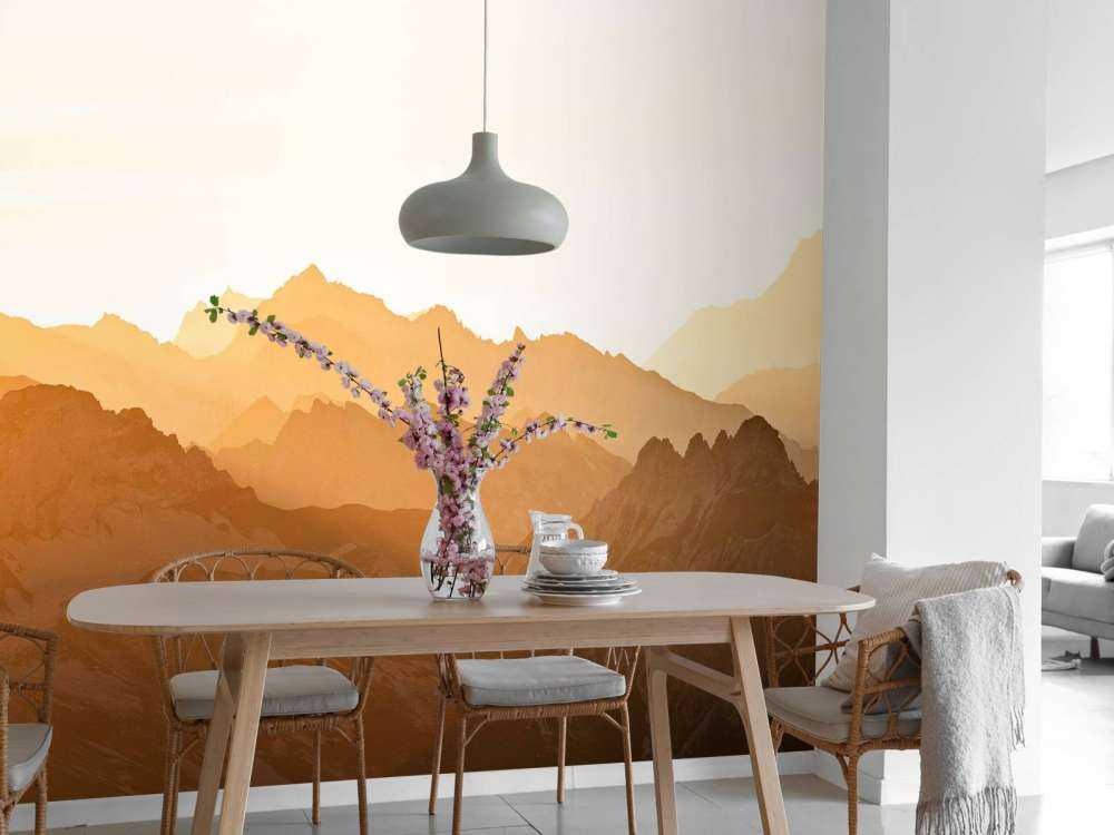 Gouden bergen bij zonsopkomst