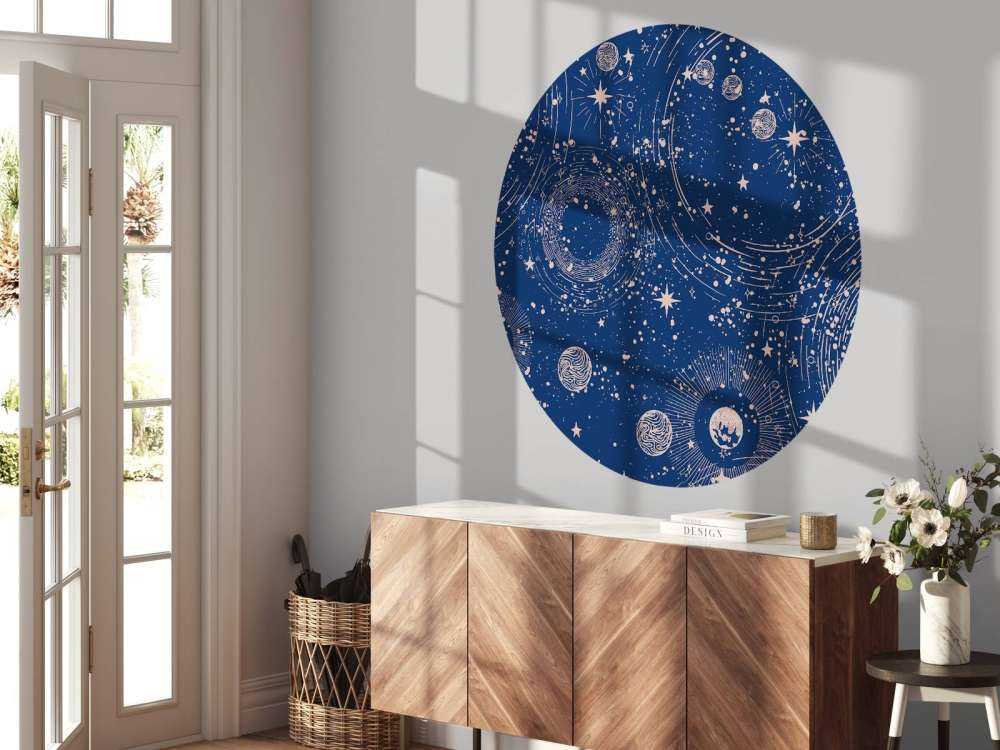 Planetenregen in middernachtblauw