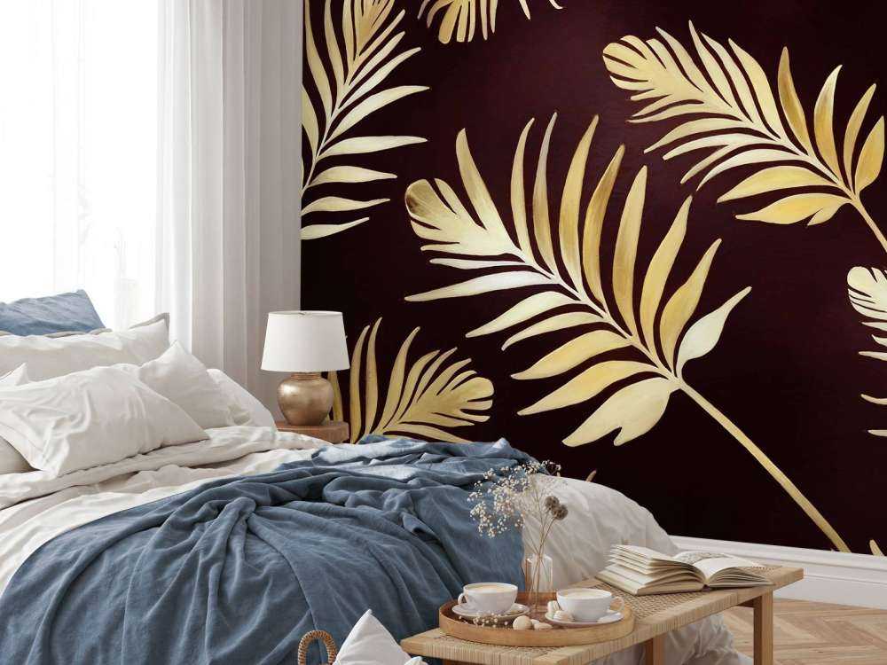 Golden leaves on dark Bronze