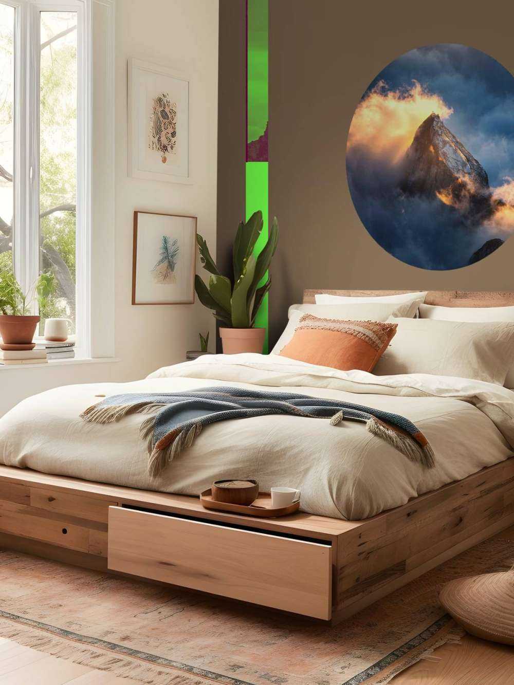 Bergkruis in vurige nevel