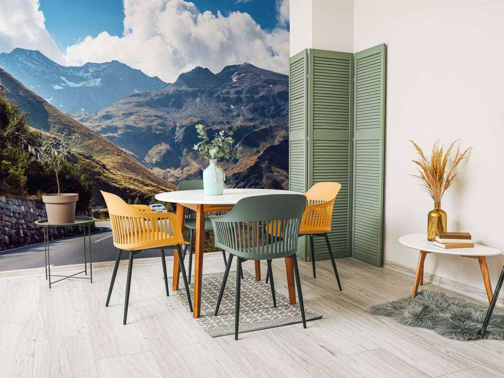 Panorama van een bergweg