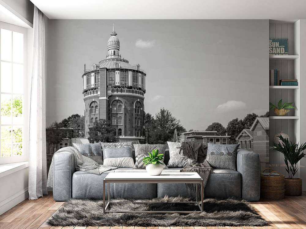 Zwart-Wit Watertoren Panorama