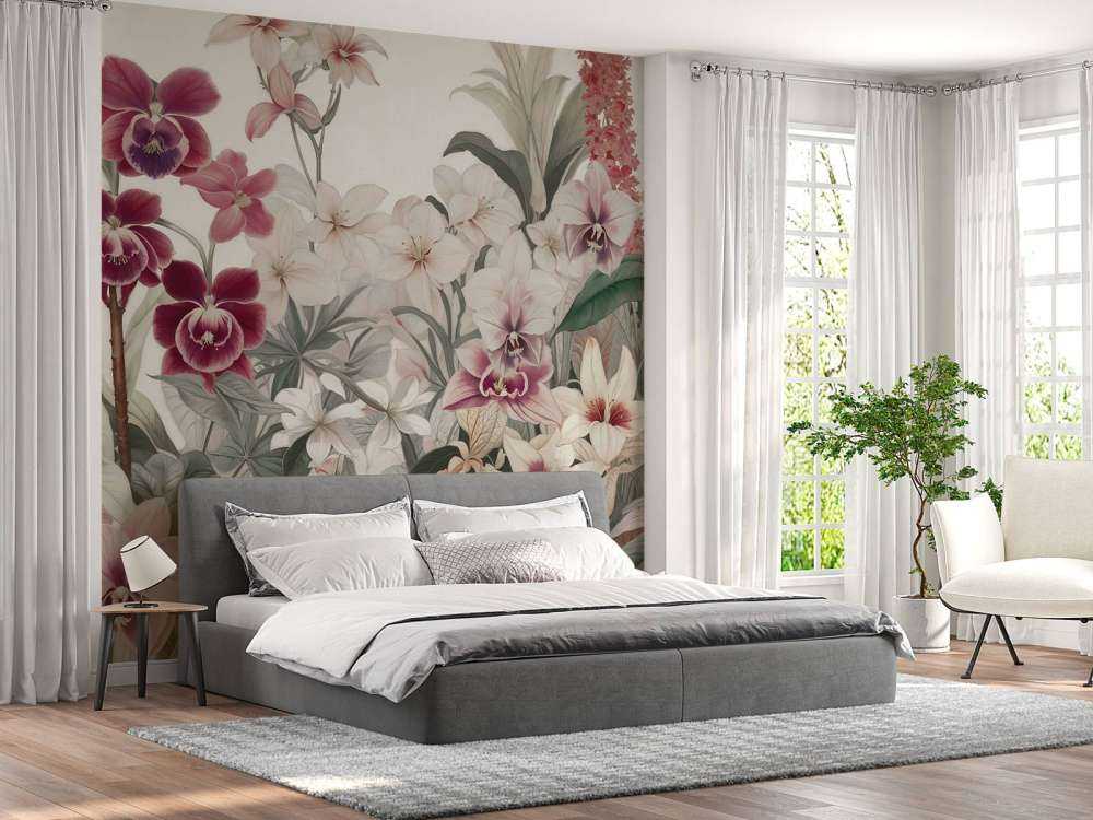 Exotische bloemen in zachte pasteltinten