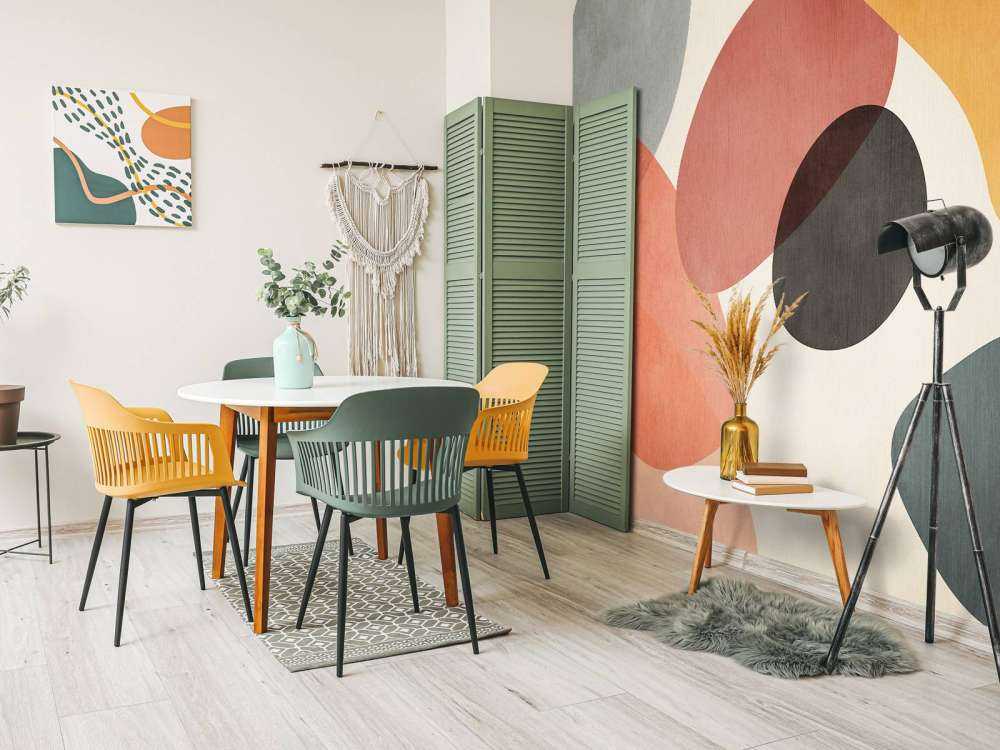 Organische vormen in retrokleuren