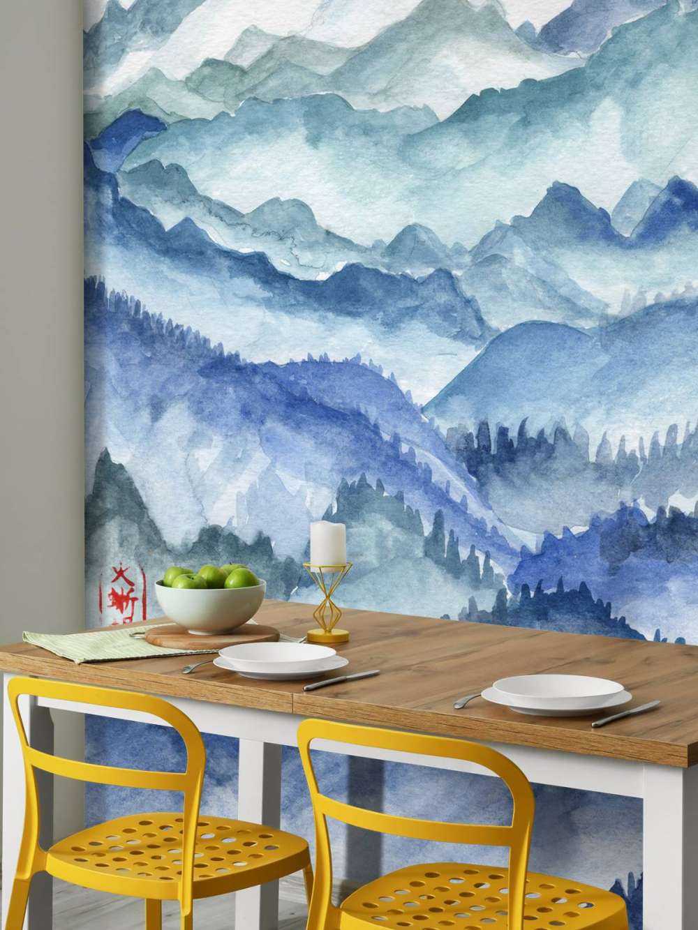 Blauwe bergen illustratie 