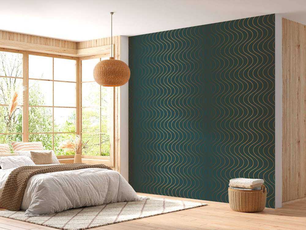 Golvend teal patroon