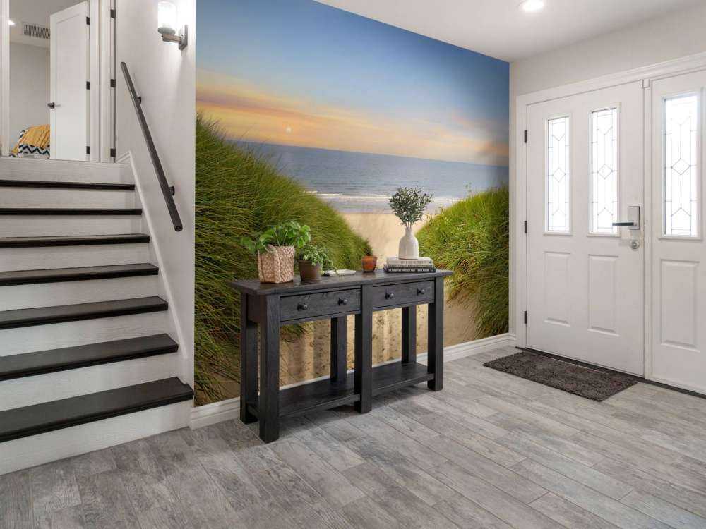 Zonsondergang bij strand