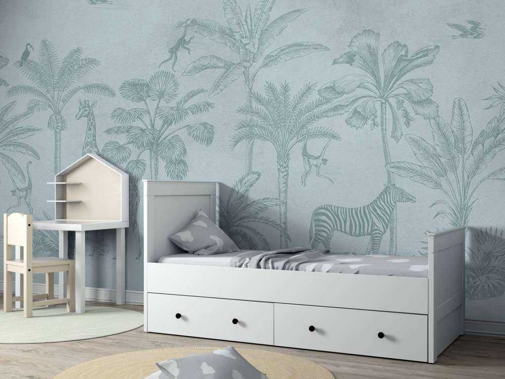 Tropisch dierenjungle blauw