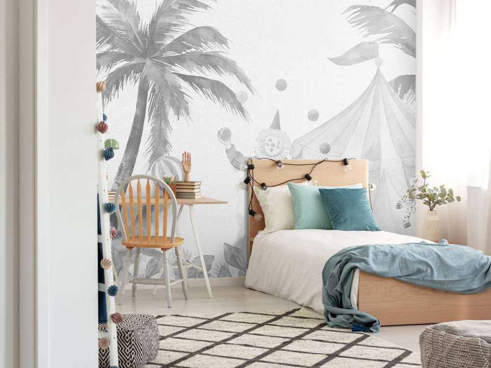 Vrolijke circus dieren grijs