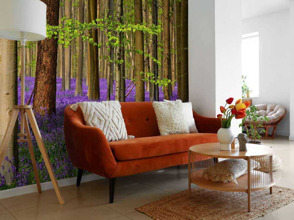 Bos met paarse bloemetjes