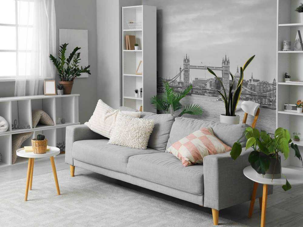 Stadsgezicht van Londen in zwart-wit