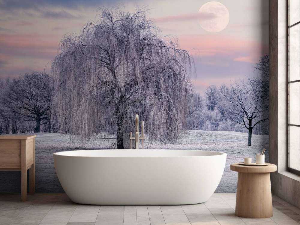 Boom bedekt met vorst