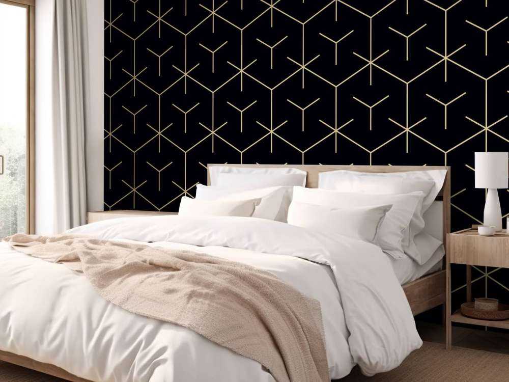 Geometrische hexagons, zwart