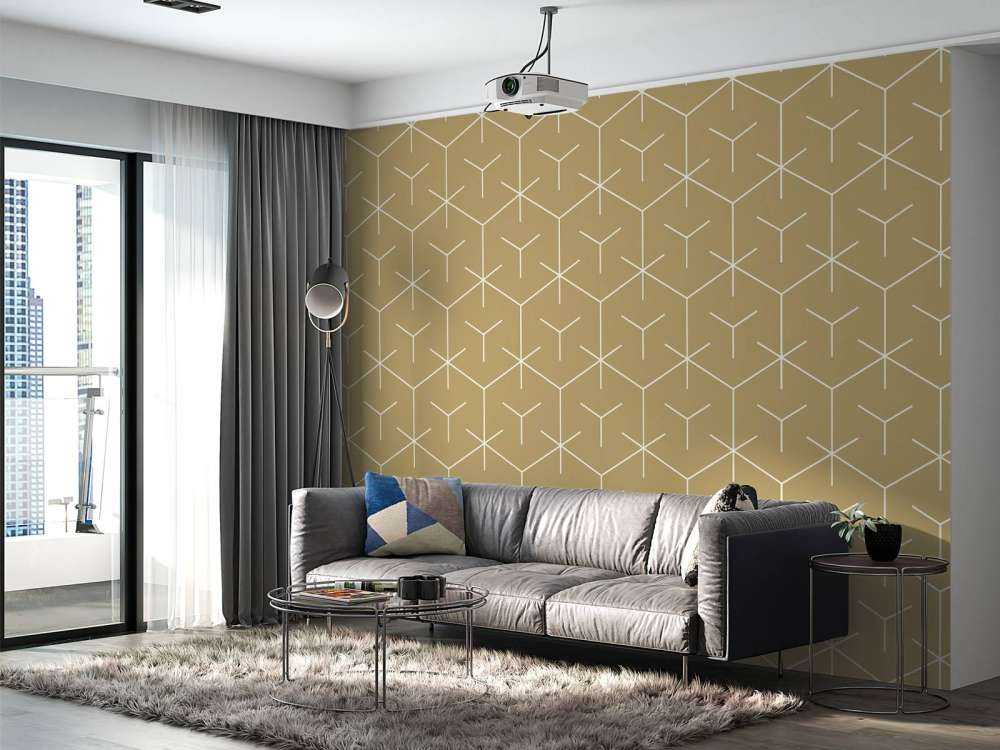 Geometrische hexagons, goud