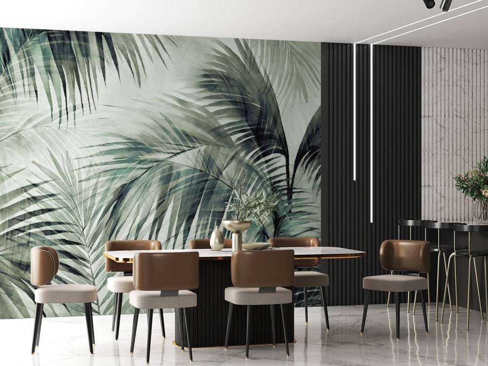 Tropical retreat palm jungle green