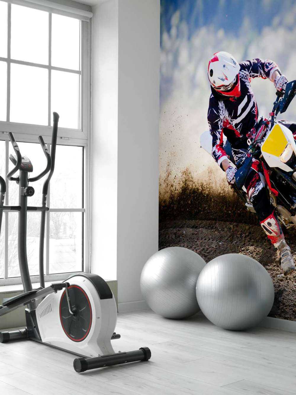 Crossmotor in de bocht