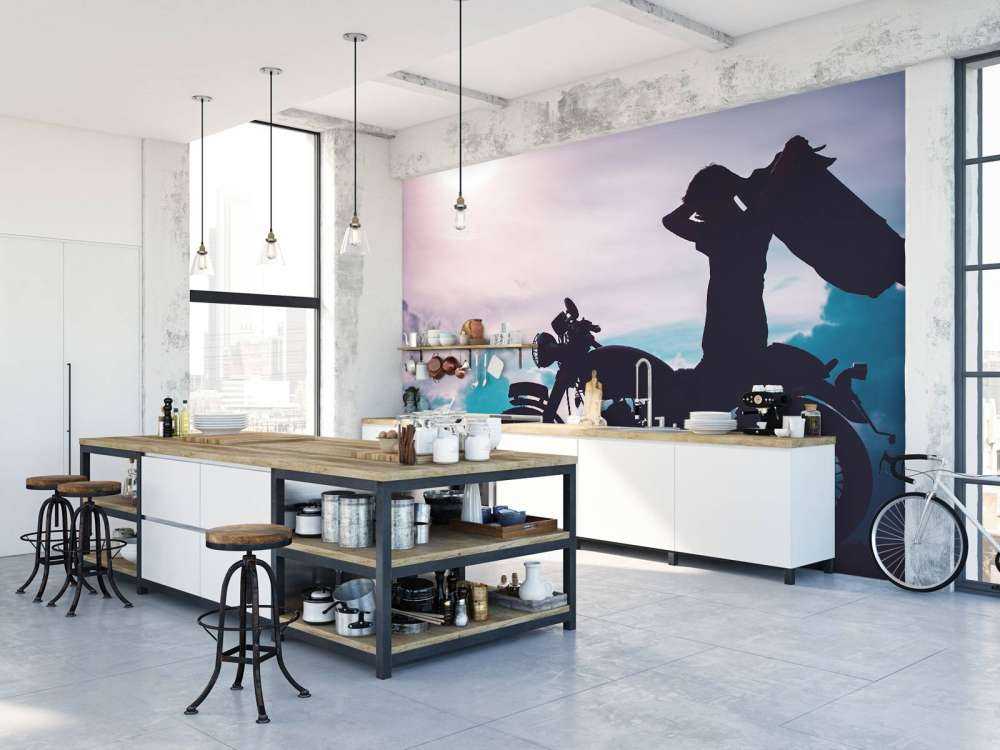 Silhouet motorrijder