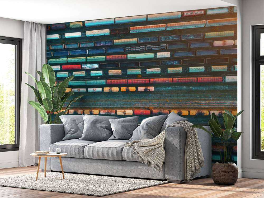 Drone view goederenwagons