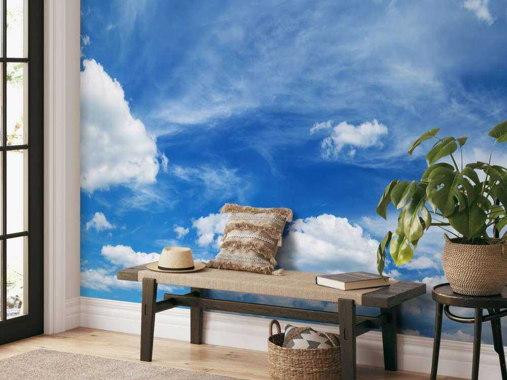 Blauwe lucht met wolken