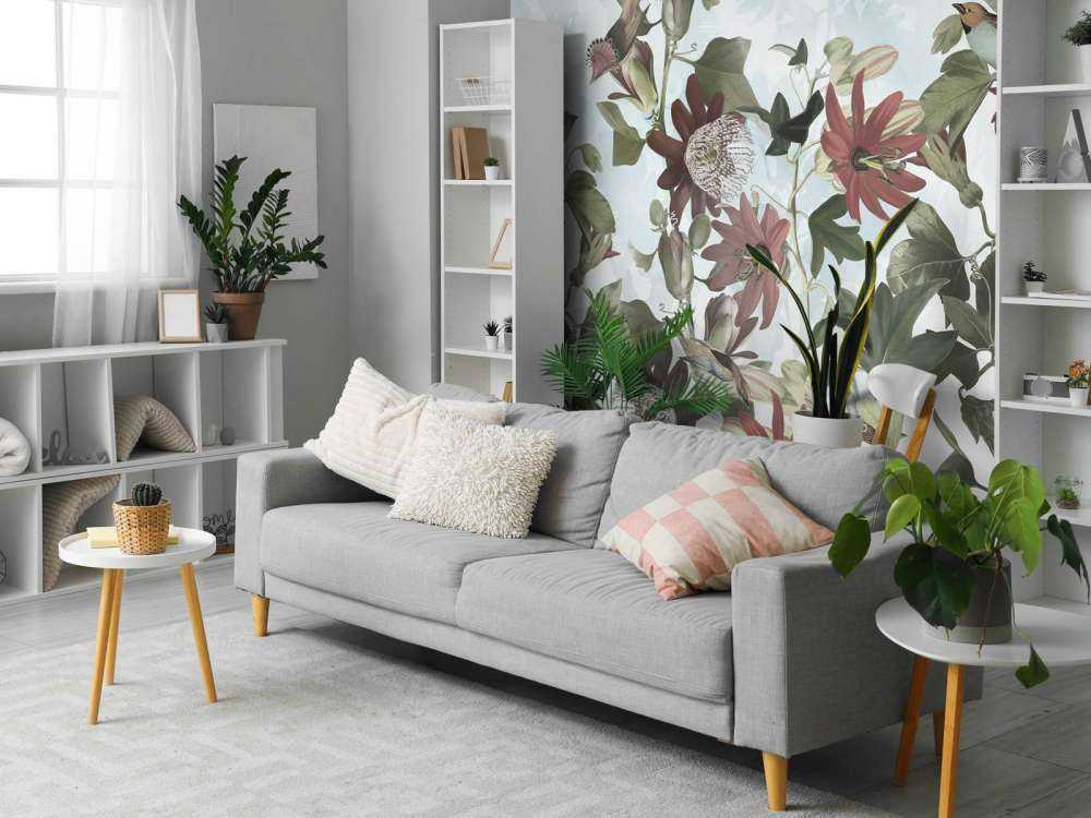 Seven Birds in Enchanted Foliage - Soft Blue