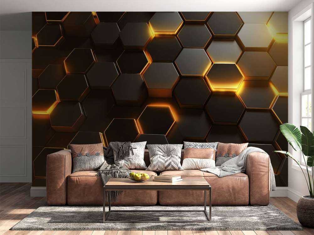 Gloeiend Gouden Hexagons