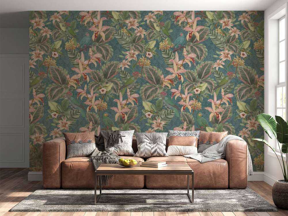 Tropische Jungle vogels & papegaaien - turquoise