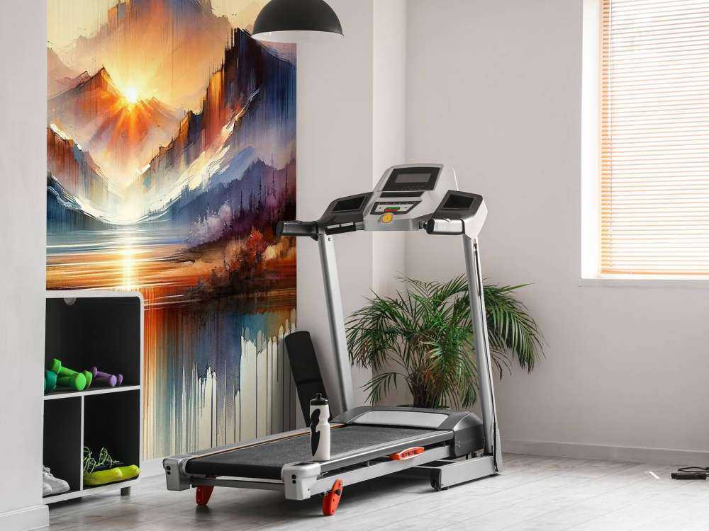 Watercolor Abstract Mountains Landscape