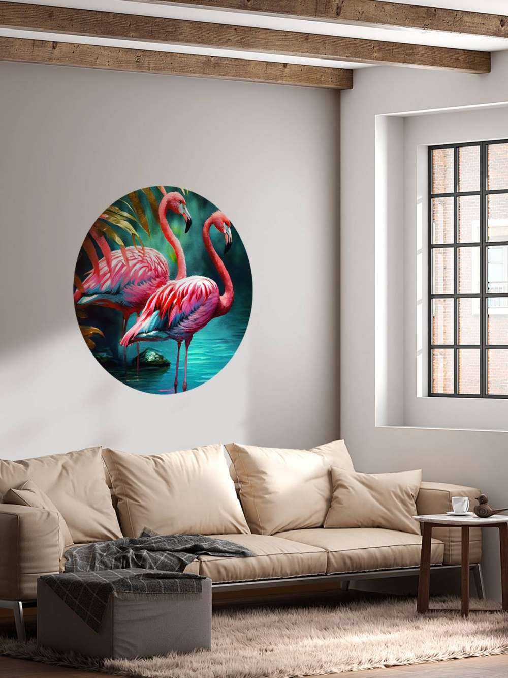 Fluweelroze Flamingo Duo
