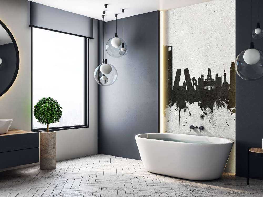 Waterverf skyline, Madrid