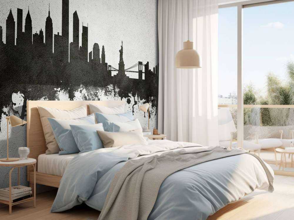 Waterverf skyline, New York