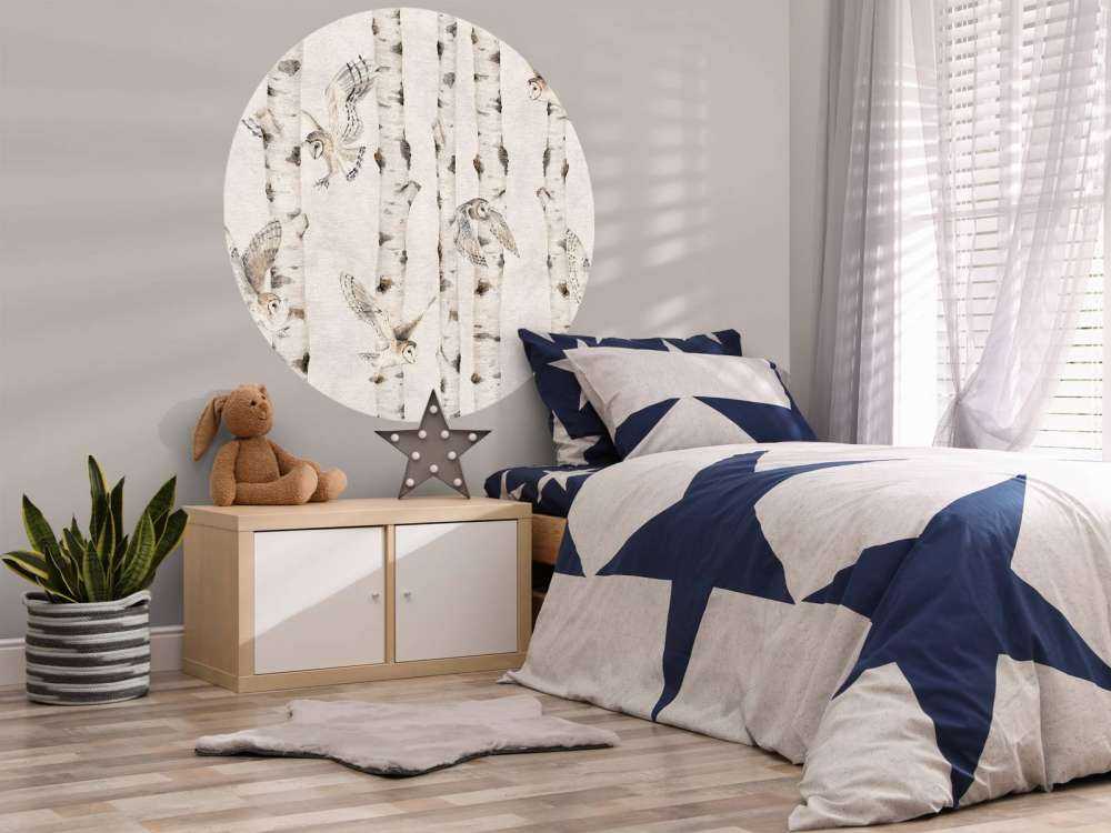 Birch and Owls - White