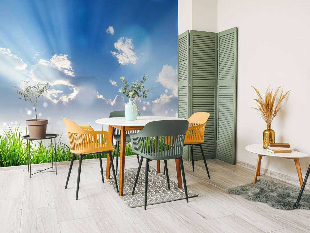 Gras onder prachtige wolken