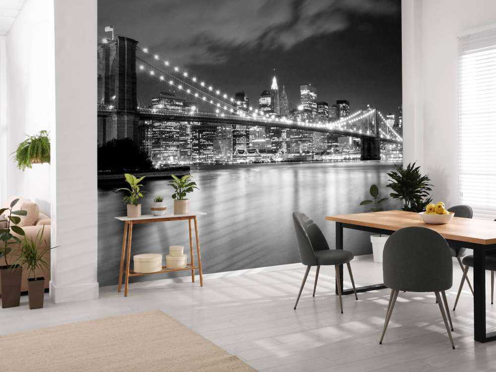 Brooklyn Bridge in zwart-wit