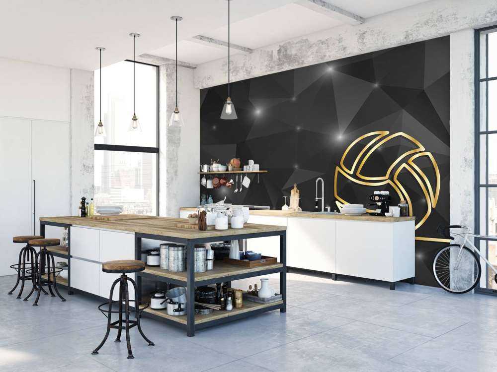 Volleybal design met een donkere achtergrond