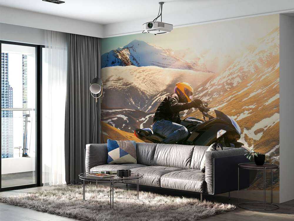 Zwarte motor in de winter