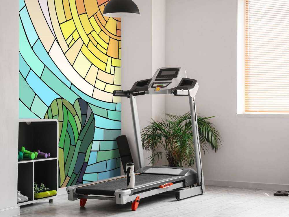 Rode zon bij de bomen