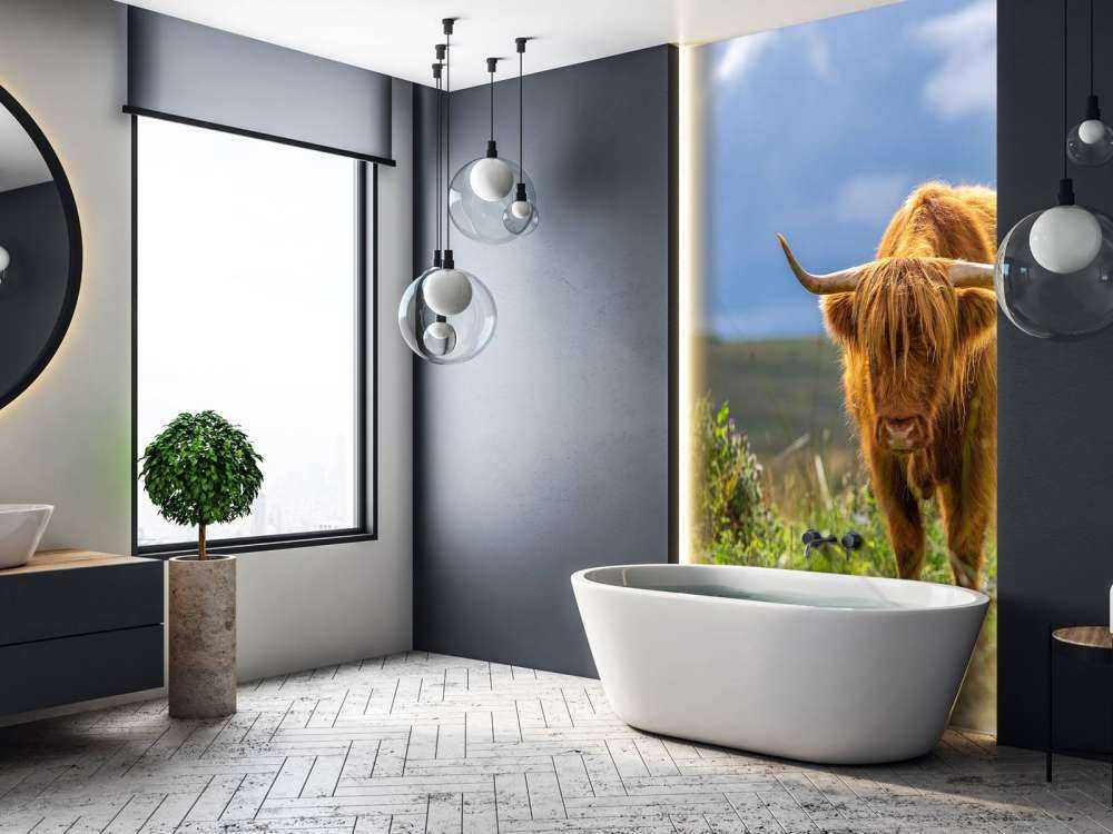 Hooglander in de weide