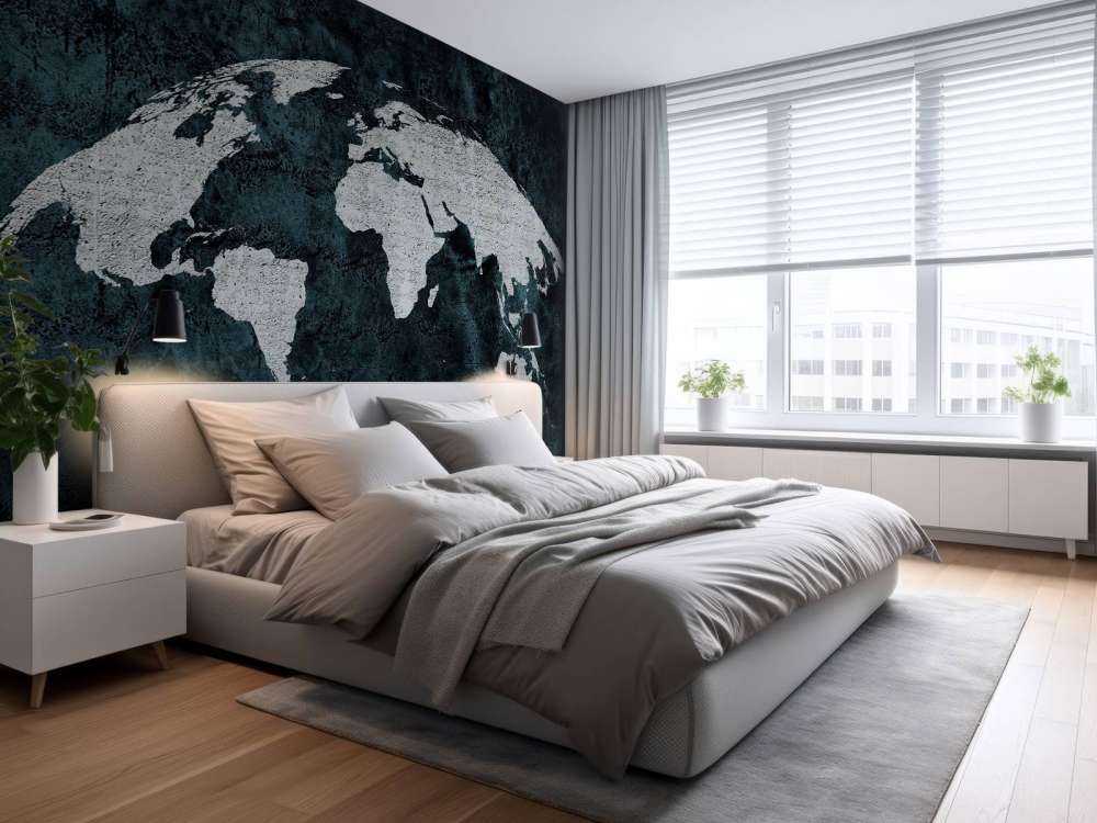 Wereldkaart beton structuur