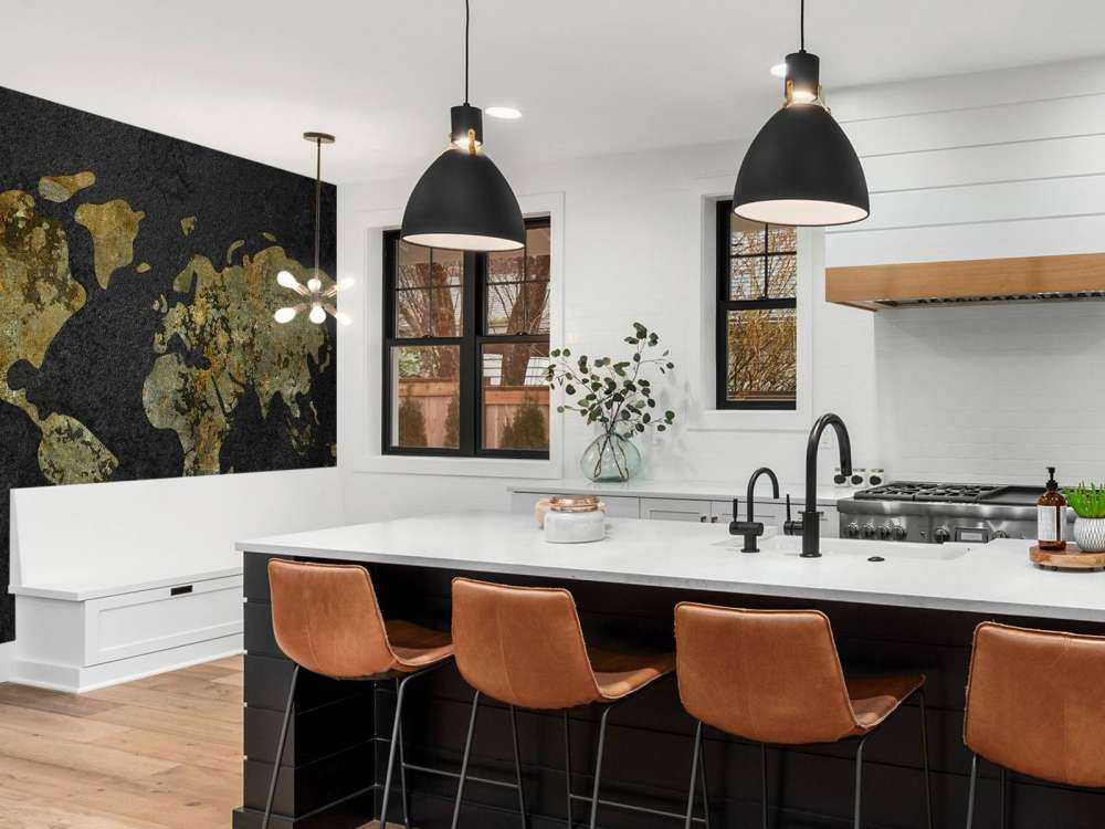 Wereldkaart met goud groene structuur