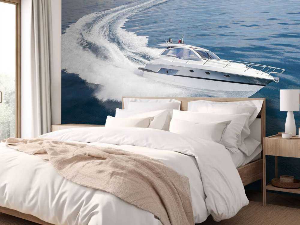 Luxe speedboot op zee