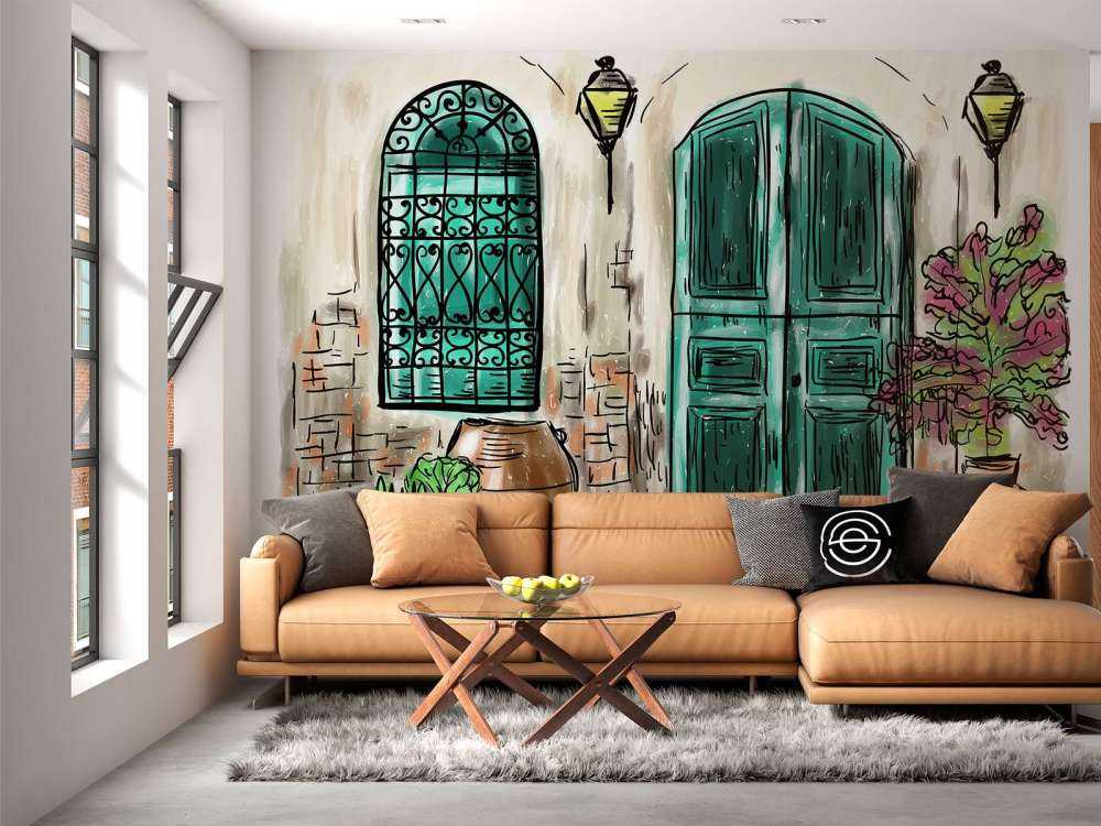 Tekening van een Mediterraans huis