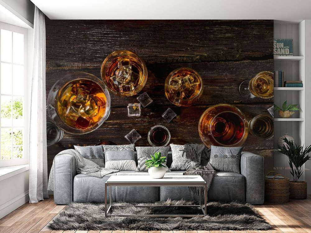 Whiskey glazen van bovenaf