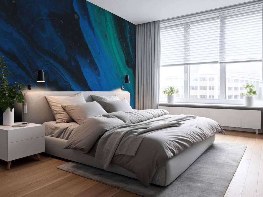 Structuur met blauwe en groene accenten