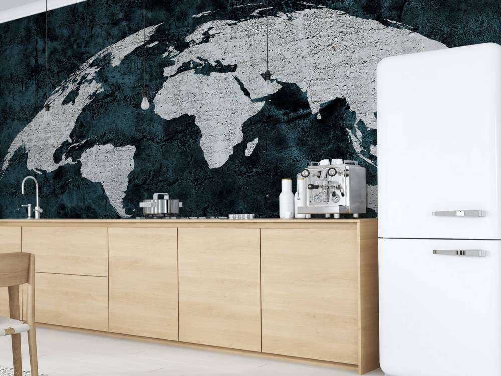 Wereldkaart beton structuur