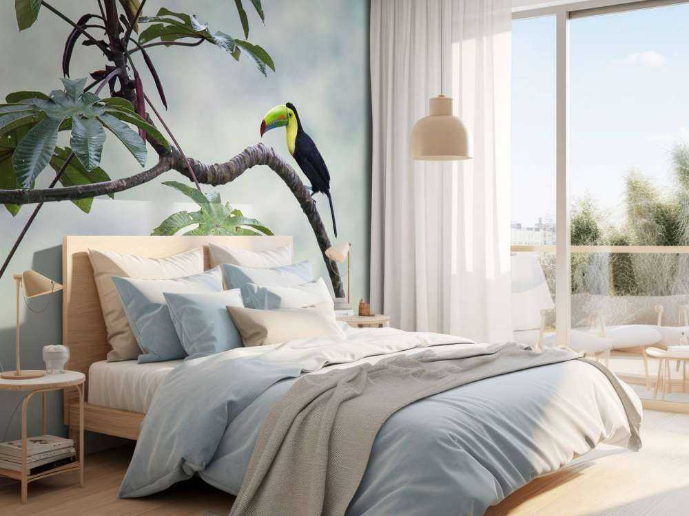 Exotische vogel op een tak